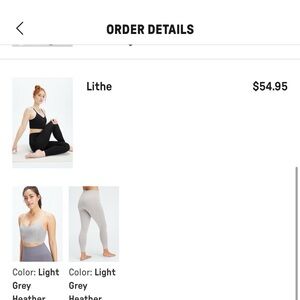 Fabletics Lithe Set – Sports Bra & Leggings – Grey